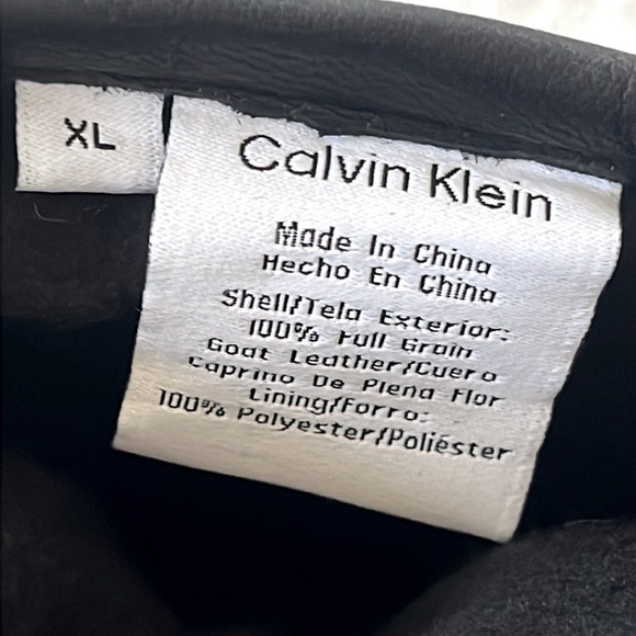 Brand New Calvin Klein Full Grain Goat Leather Tech Gloves Touchscreen Black - Picture 10 of 14